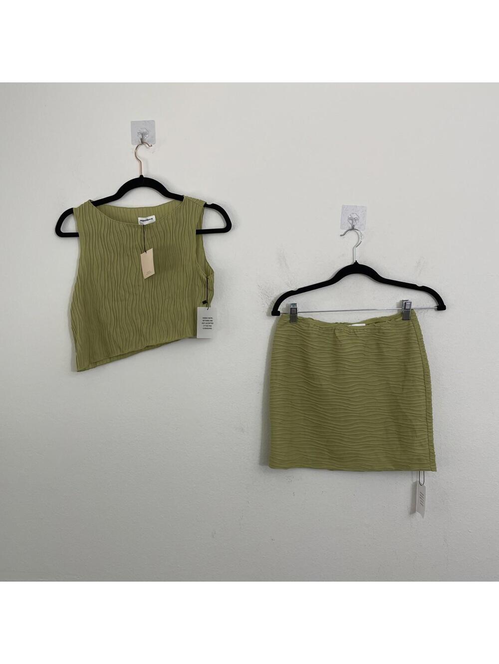 superdown Olive Green Ribbed Mini Skirt - Picture 3 of 8